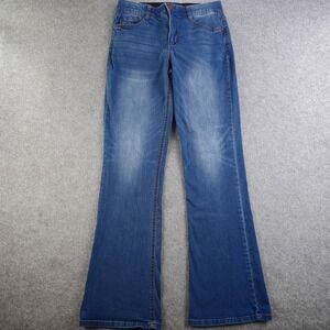 Democracy Bootcut Jeans Women's 8 Blue Dark Wash Ab Solution Mid Rise Stretch